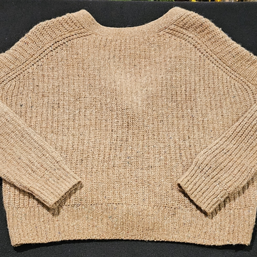 Madewell Women's Large Cardigan Speckled Ribbed Knit Button Sweater Size Large - Picture 9 of 9